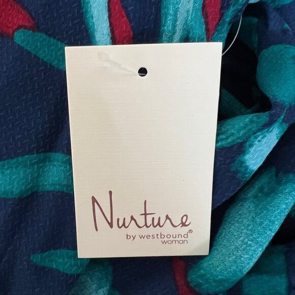 Nurture by Westbound Womens Tiered Maxi Dress 2X Blue Red Green Floral Print NEW - Picture 8 of 9